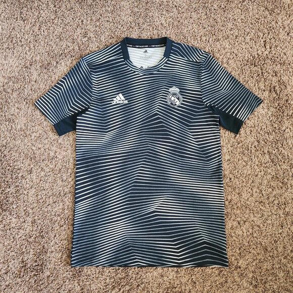 Real Madrid FC Soccer Jersey Adidas Parley Climalite Gradient Blue - Picture 1 of 7